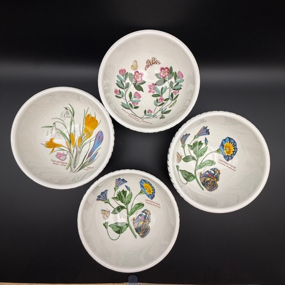 Portmeirion Botanic Garden Stacking Bowls Set of 4 Cereal Dessert Oatmeal 5.5in